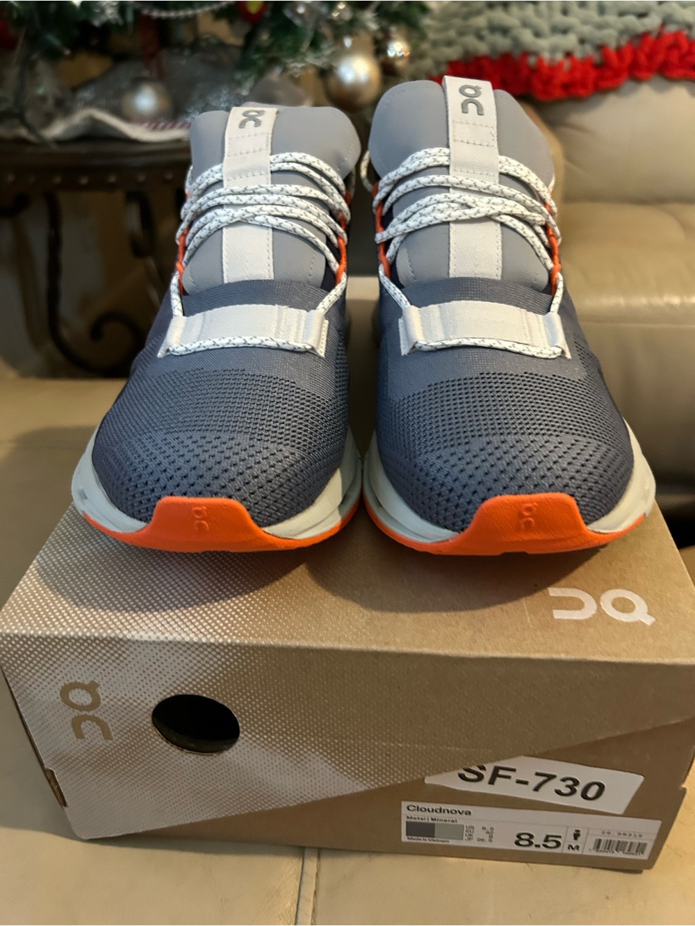 Men’s On Cloudnova Sneakers in Gray with Orange Accents